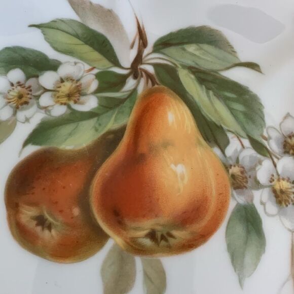 Vintage Hackefors Sweden Porslin Square Scalloped Fruit Design Plate - Picture 14 of 17